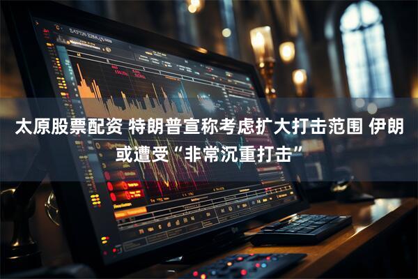 太原股票配资 特朗普宣称考虑扩大打击范围 伊朗或遭受“非常沉重打击”