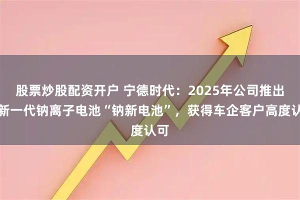 股票炒股配资开户 宁德时代：2025年公司推出了新一代钠离子电池“钠新电池”，获得车企客户高度认可